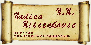 Nadica Miletaković vizit kartica